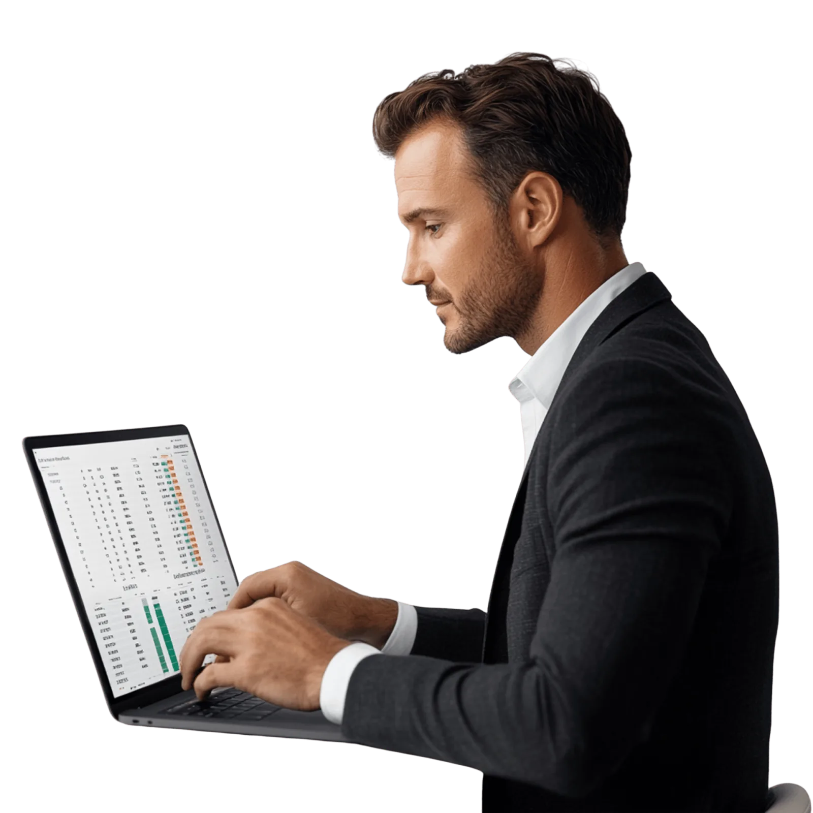 Profissional analisando dados financeiros